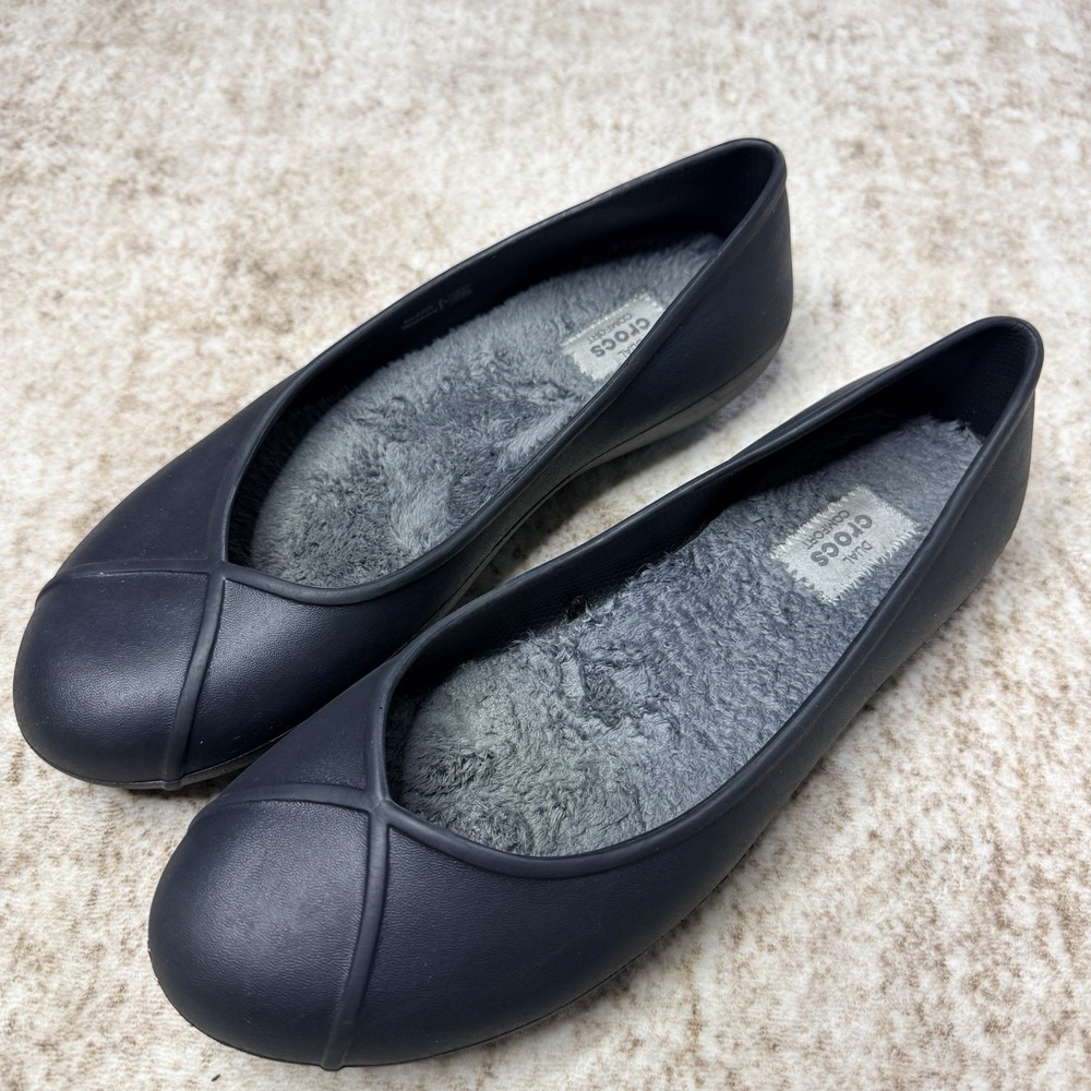 Crocs Olivia II Ballet Flats Women's Size 9 Faux Fur Lined Dual Comfort Shoes - Picture 3 of 11